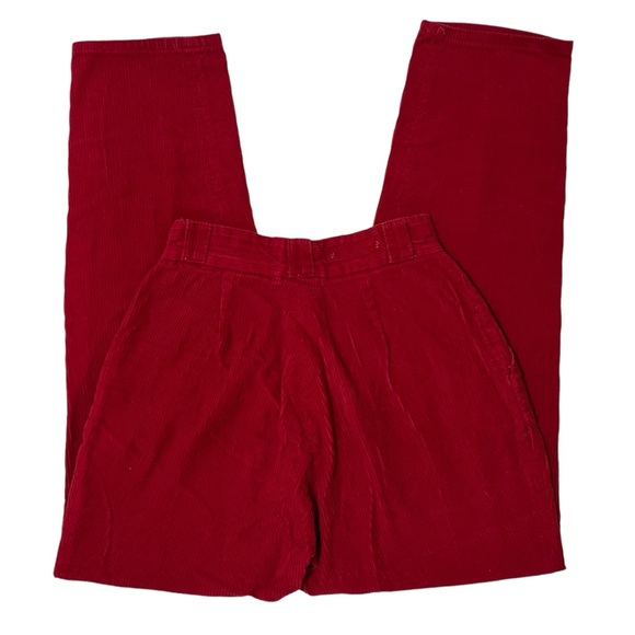 Vintage 90’s cherry red corduroy high waist trousers - Picture 3 of 5